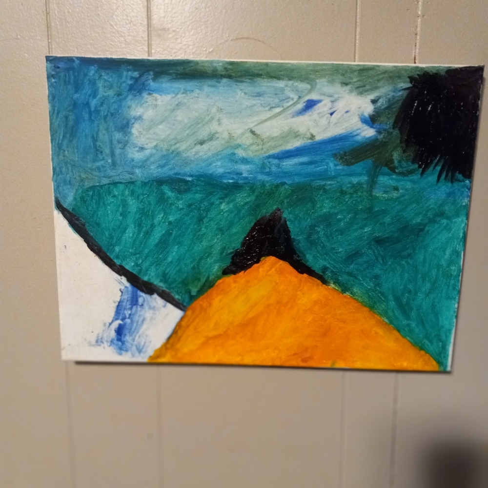 Mountain oil painting by Christopher R.